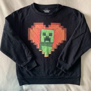 Minecraft Creeper Boys Black Pullover Sweatshirt Long Sleeve Graphic Print